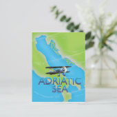 Vluchtkaart van de Adriatische Zee Briefkaart (Staand voorkant)