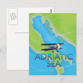 Vluchtkaart van de Adriatische Zee Briefkaart (Voorkant / Achterkant)