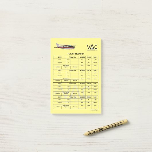 Vluchtrecord N777WL Post-it® notes 4 x 6 (Op bureau)