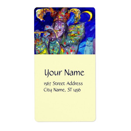 VLUCHTSTAND IN BLUE/Venetië, carnavalsnacht Etiket (Voorkant)