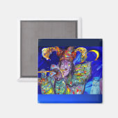 VLUCHTSTAND IN BLUE/Venetië, carnavalsnacht Magneet (Voorkant / Achterkant)