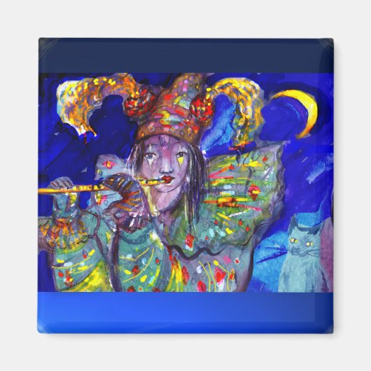 VLUCHTSTAND IN BLUE/Venetië, carnavalsnacht Magneet (Voorkant)