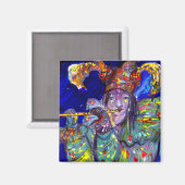 VLUCHTSTAND IN BLUE/Venetië, carnavalsnacht Magneet (Voorkant / Achterkant)