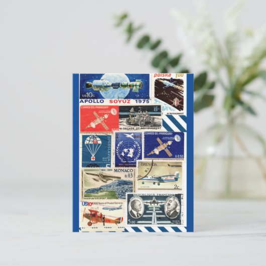 Vluchtstempels Briefkaart (Staand voorkant)