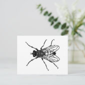 Vluchttekening - insecten, plagen, vliegen briefkaart (Staand voorkant)