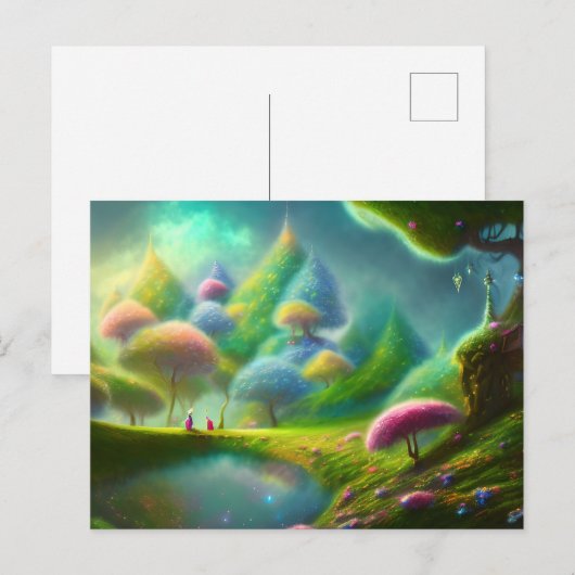 Vluchtverslindend landschap briefkaart (Voorkant / Achterkant)