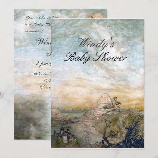 Vluchtvliegen af met Baby shower uitnodigen Kaart (Voorkant / Achterkant)