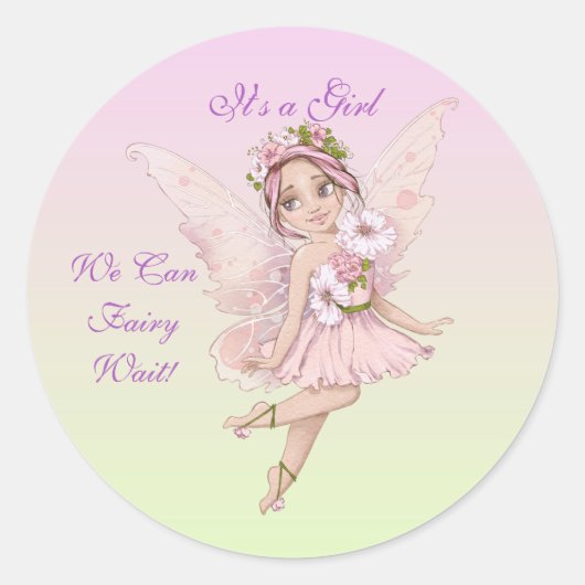 Vluchty Baby shower Envelope Seal Ronde Sticker (Voorkant)