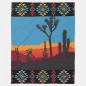 Vlute afspeelwoestijnlandschap Kokopelli Fleece Deken (Voorkant)