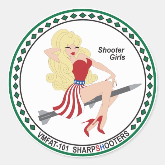 VMFAT-101 "Shooter Girls" Sticker - Kara (Voorkant)