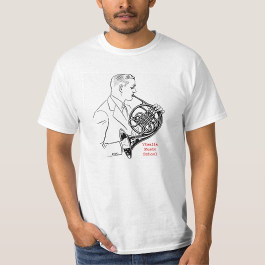 VMS French Horn Man Value T Shirt (Voorkant)