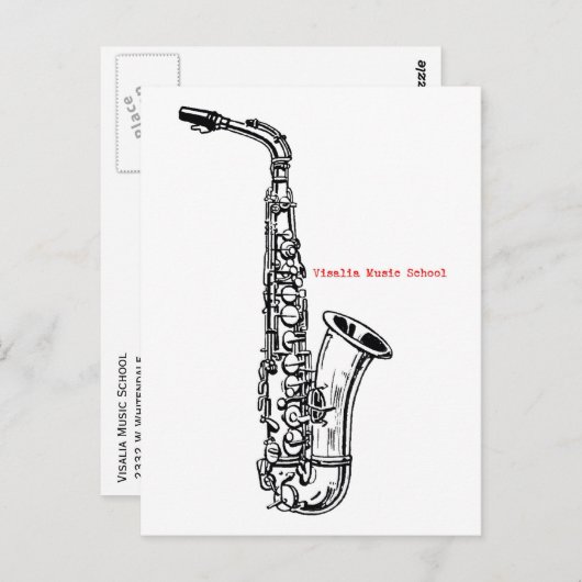 VMS Saxophone Briefkaart (Voorkant / Achterkant)