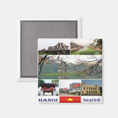 VN009 HANOI, Mozaïek, Vietnam, Azië, Fridge Magneet (Voorkant / Achterkant)