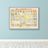 VN-kaart van de wereld Canvas Afdruk (Insitu (Houten vloer))