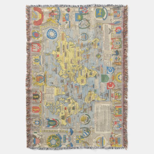 VN-kaart van de wereld Deken (Voorkant Verticaal)