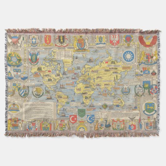 VN-kaart van de wereld Deken (Voorkant)