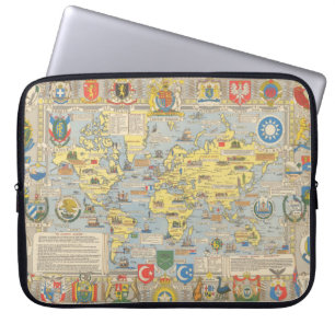 VN-kaart van de wereld Laptop Sleeve