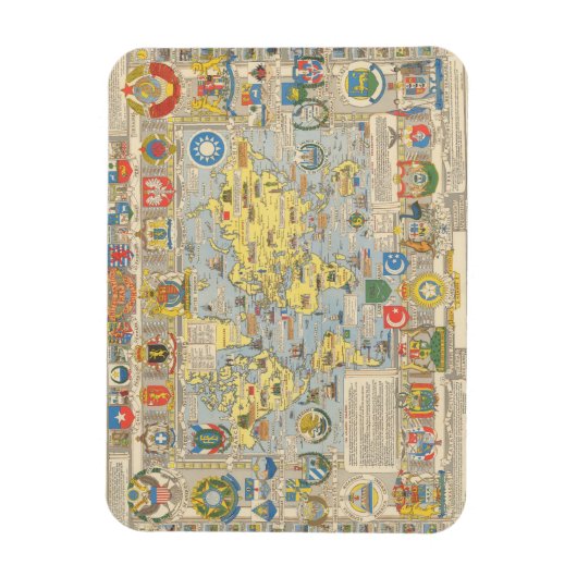 VN-kaart van de wereld Magneet (Verticaal)