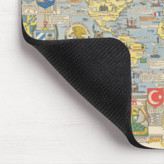 VN-kaart van de wereld Muismat (Hoek)