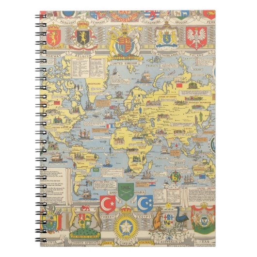 VN-kaart van de wereld Notitieboek (Voorkant)