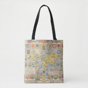 VN-kaart van de wereld Tote Bag