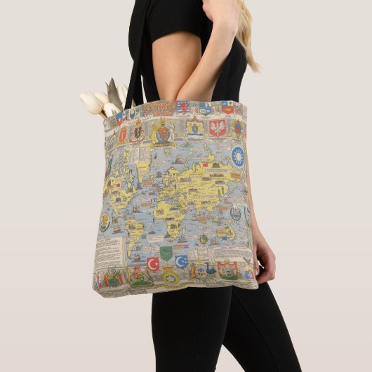 VN-kaart van de wereld Tote Bag (Dichtbij)