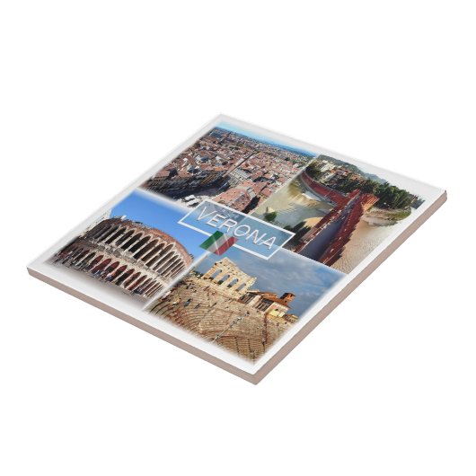 VNT009 VERONA, Mozaïek, Veneto, Italië, Tegeltje (Zijkant)