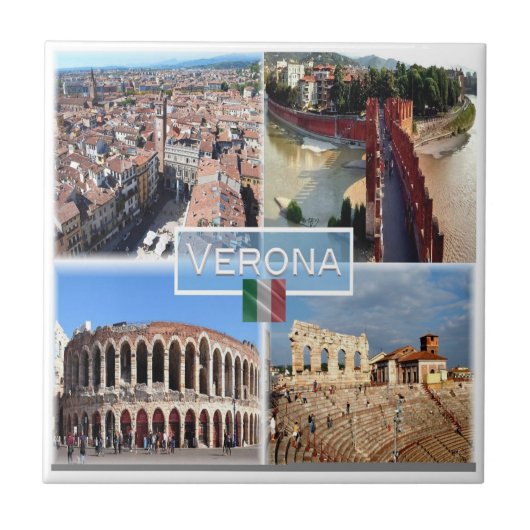 VNT010 VERONA, Mozaïek, Veneto, Italië, Tegeltje (Voorkant)