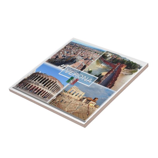 VNT010 VERONA, Mozaïek, Veneto, Italië, Tegeltje (Zijkant)