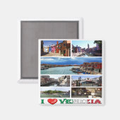 VNT030 VENICE I Love, Mosaic, Italy, Fridge Magneet (Voorkant / Achterkant)