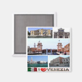 VNT032 VENICE I Love, Mosaic, Italy, Fridge Magneet (Voorkant / Achterkant)