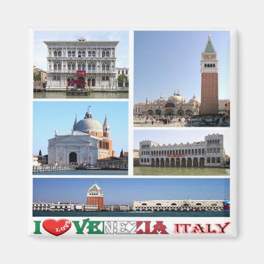 VNT033 VENICE I Love, Mosaic, Italy, Fridge Magneet (Voorkant)