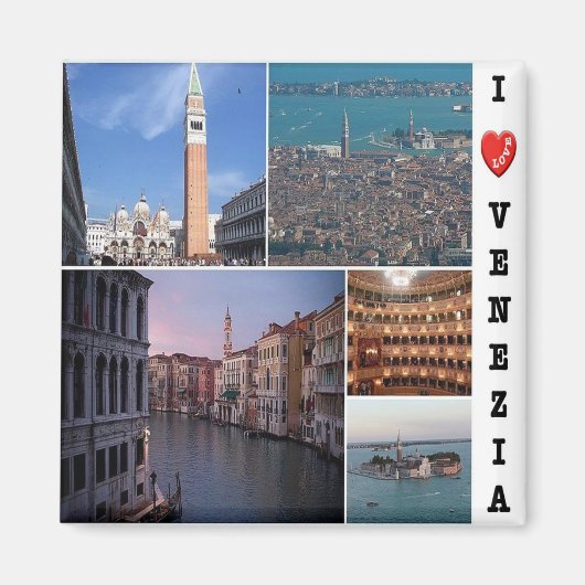 VNT041 VENICE I Love, Mosaic, Veneto, Fridge Magneet (Voorkant)