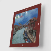 VNT055 VENICE, MURANO, Veneto, Italië Vierkante Klok (Hoek)