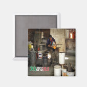 VNT056 VENICE, MURANO Furnace, Italië, Fridge Magneet (Voorkant / Achterkant)