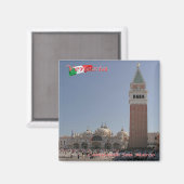 VNT069 VENICE, Saint Mark Bell Tower, Italië, Frid Magneet (Voorkant / Achterkant)