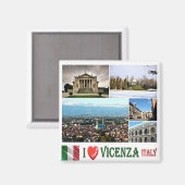 VNT080 VICENZA I Love, Mosaic, Italy, Fridge Magneet (Voorkant / Achterkant)