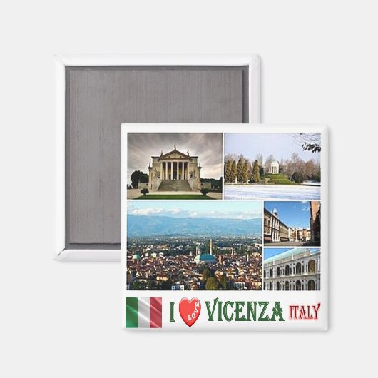 VNT080 VICENZA I Love, Mosaic, Italy, Fridge Magneet (Voorkant / Achterkant)