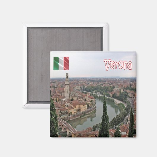 VNT082 VERONA, Veneto, Italië, Fridge Magneet (Voorkant / Achterkant)