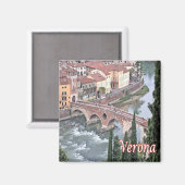 VNT085 VERONA, Roman Bridge, Verona, Italië, Fridg Magneet (Voorkant / Achterkant)