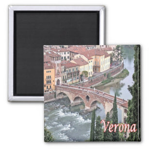 VNT085 VERONA, Roman Bridge, Verona, Italië, Fridg Magneet