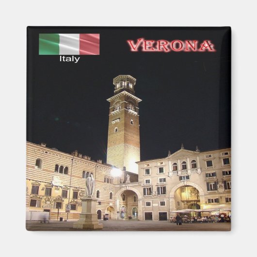 VNT087 VERONA, Piazza dei Signori, Italië, Fridge Magneet (Voorkant)