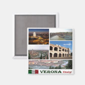 VNT088 VERONA, Mosaic, Verona, Italië, Fridge Magneet (Voorkant / Achterkant)