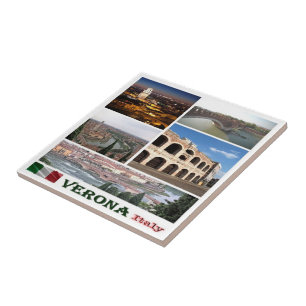 VNT088 VERONA, Mozaïek, Verona, Italië, Tegeltje