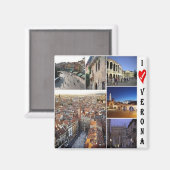 VNT089 VERONA I Love, Mosaic, Italy, Fridge Magneet (Voorkant / Achterkant)