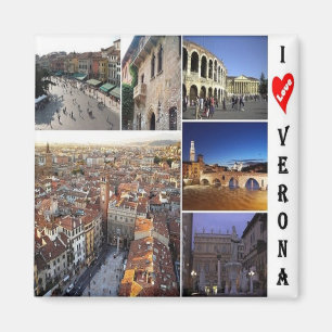VNT089 VERONA I Love, Mosaic, Italy, Fridge Magneet