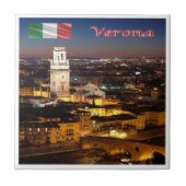 VNT092 VERONA, kathedraal & stenen brug, Tegeltje (Voorkant)