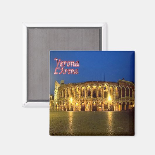 VNT096 VERONA, ARENA at Night, Italië, Fridge Magneet (Voorkant / Achterkant)