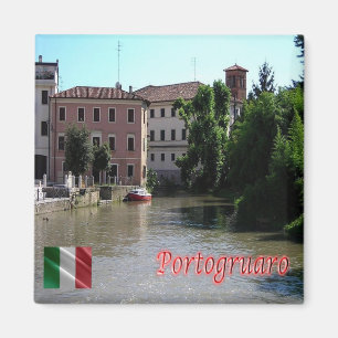 VNT106 PORTOGRUARO, rivier, Veneto, Italië, Fridge Magneet