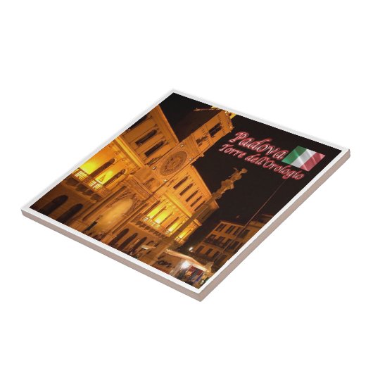 VNT107 PADOVA, klokkentoren, Veneto, Italië, Tegeltje (Zijkant)